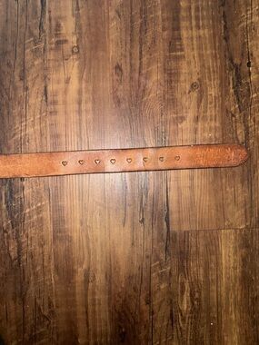 American Eagle Outfitters Brown Leather Belt with Heart Accents